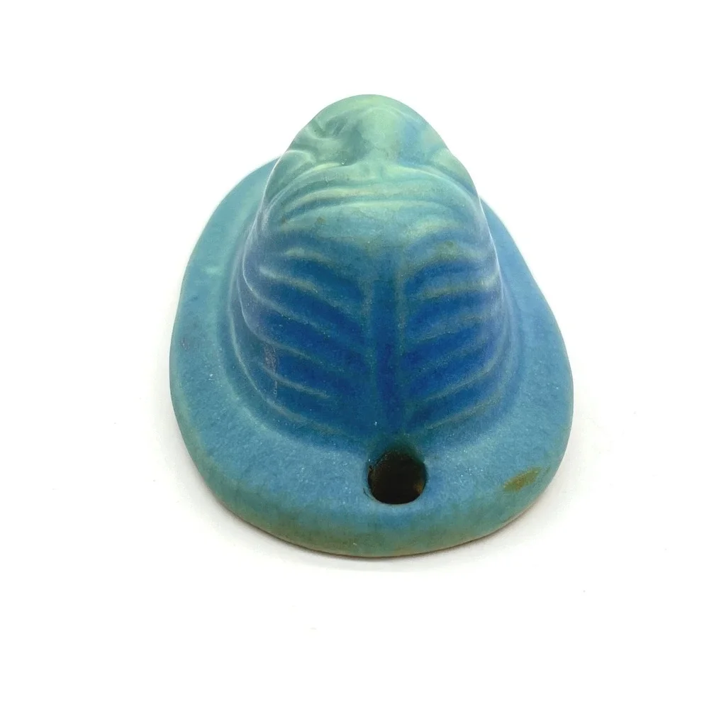Van Briggle Pottery Spirit Face Hanging Plaque Blue Matte Glaze Colorado Springs